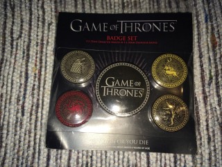 Super Geek Mystery Box April 2016 Game Of Thrones Badges